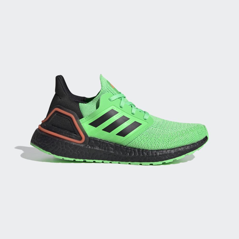 Adidas Boys' Ultraboost 20 Running Shoes Light Green/Black/Orange Ireland EG4859